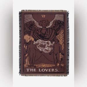 Disturbia Brown and Black 'The Lovers' Tarot Tapestry Woven Blanket